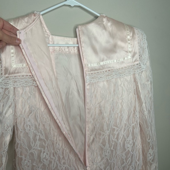 Vintage Gunne Sax x Jessica McClintock Drop Waist 80’s Lace Long Sleeve Dress 10 - Picture 8 of 13